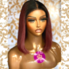 QUEEN Liza -10 inches hd 6x6 burgundy bob wig unit - Image 4