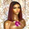 QUEEN Liza -10 inches hd 6x6 burgundy bob wig unit - Image 3