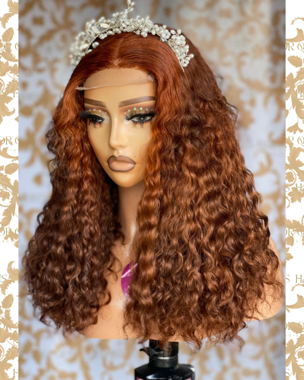 Queen Shaz- 18 inches Ginger Curly Korean Wig Unit