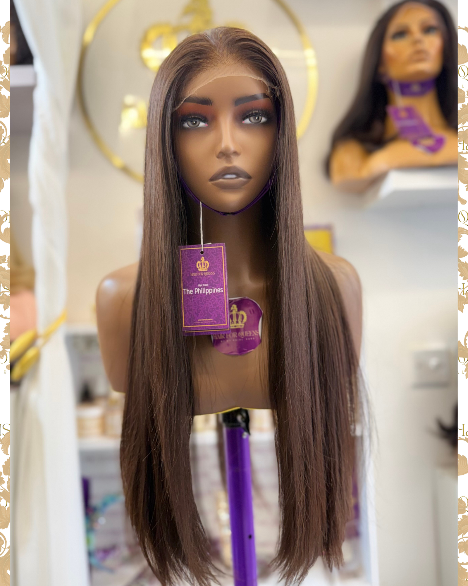 Queen Angel – two tone brown bone straight Filipino wig - Image 3