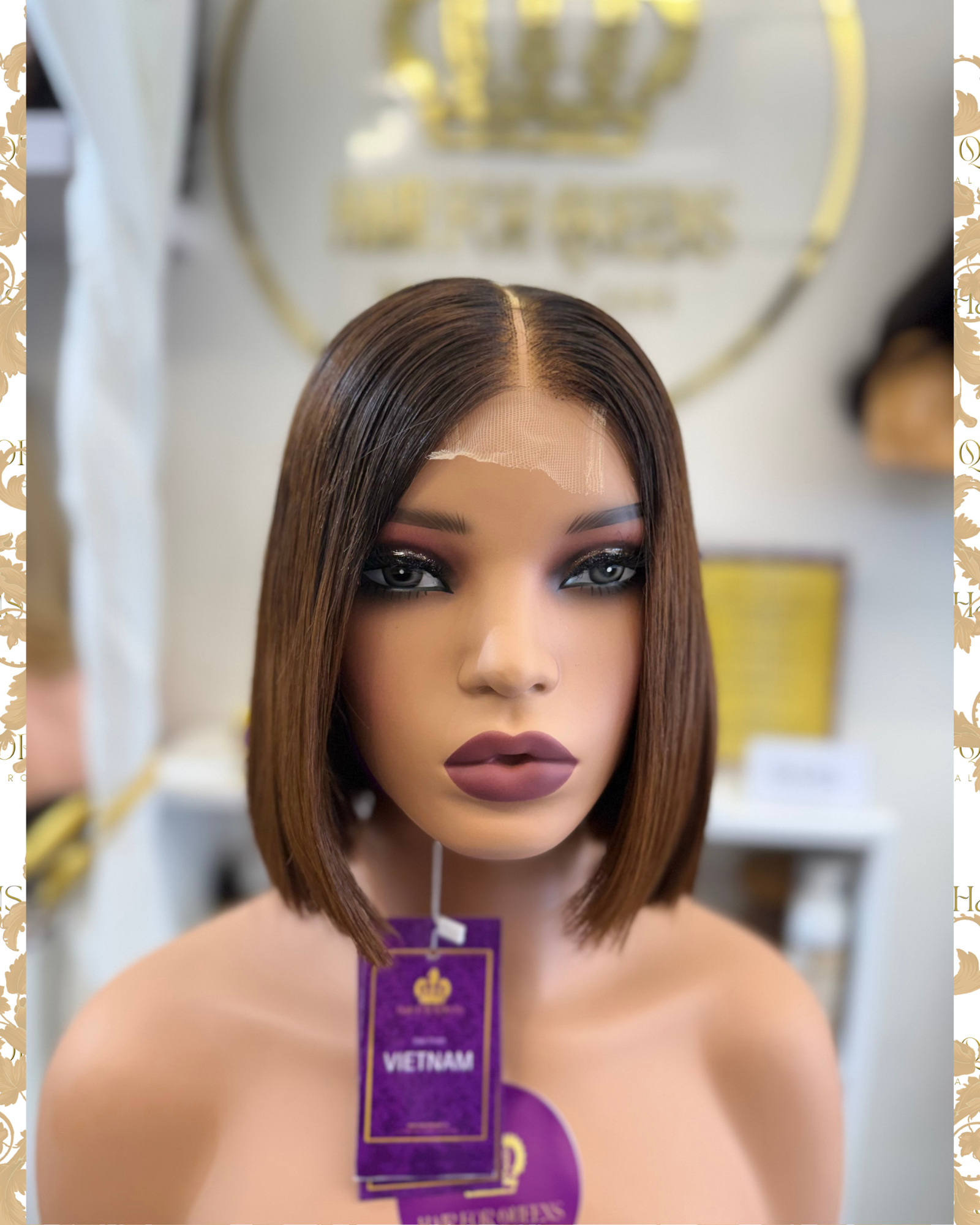 Queen Emma – two tone brown bone straight Vietnamese wig