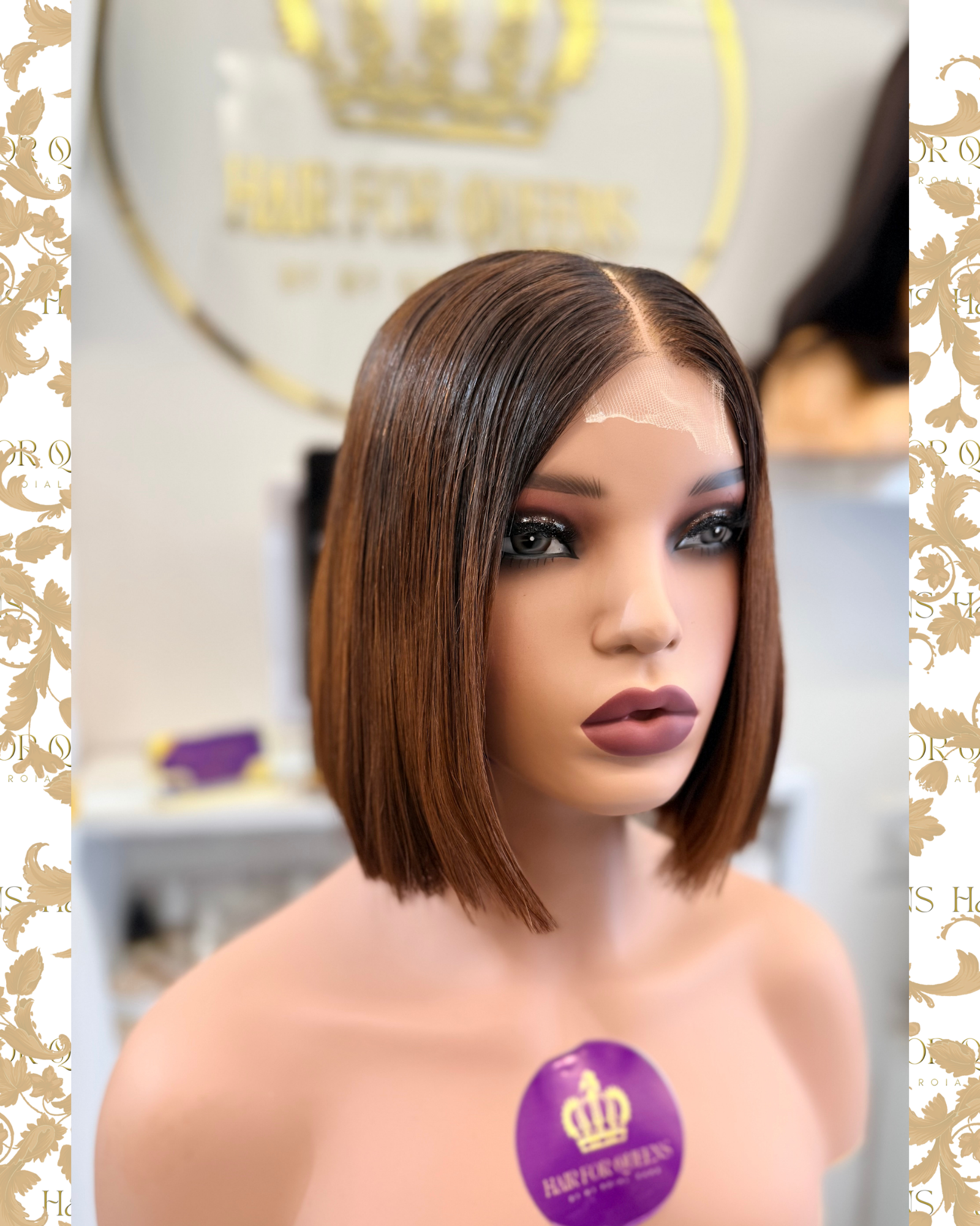 Queen Emma – two tone brown bone straight Vietnamese wig - Image 4