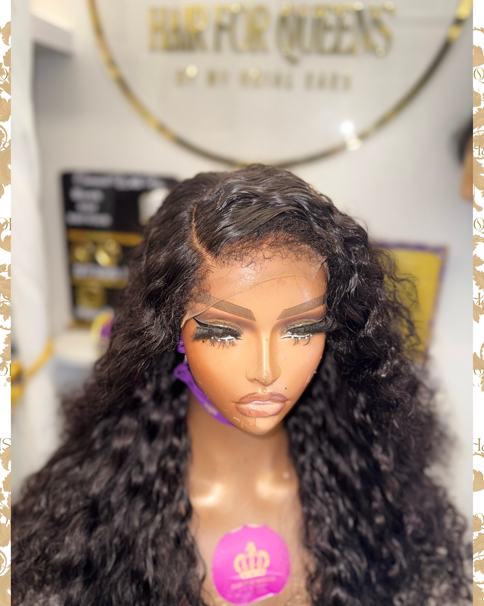 Queen Sassy – 18inches 5x5 Natural Baby Hair Spanish Curls Wig