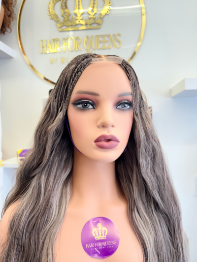 Queen Marha – 24 inches Braided Bohoo Gray Wig
