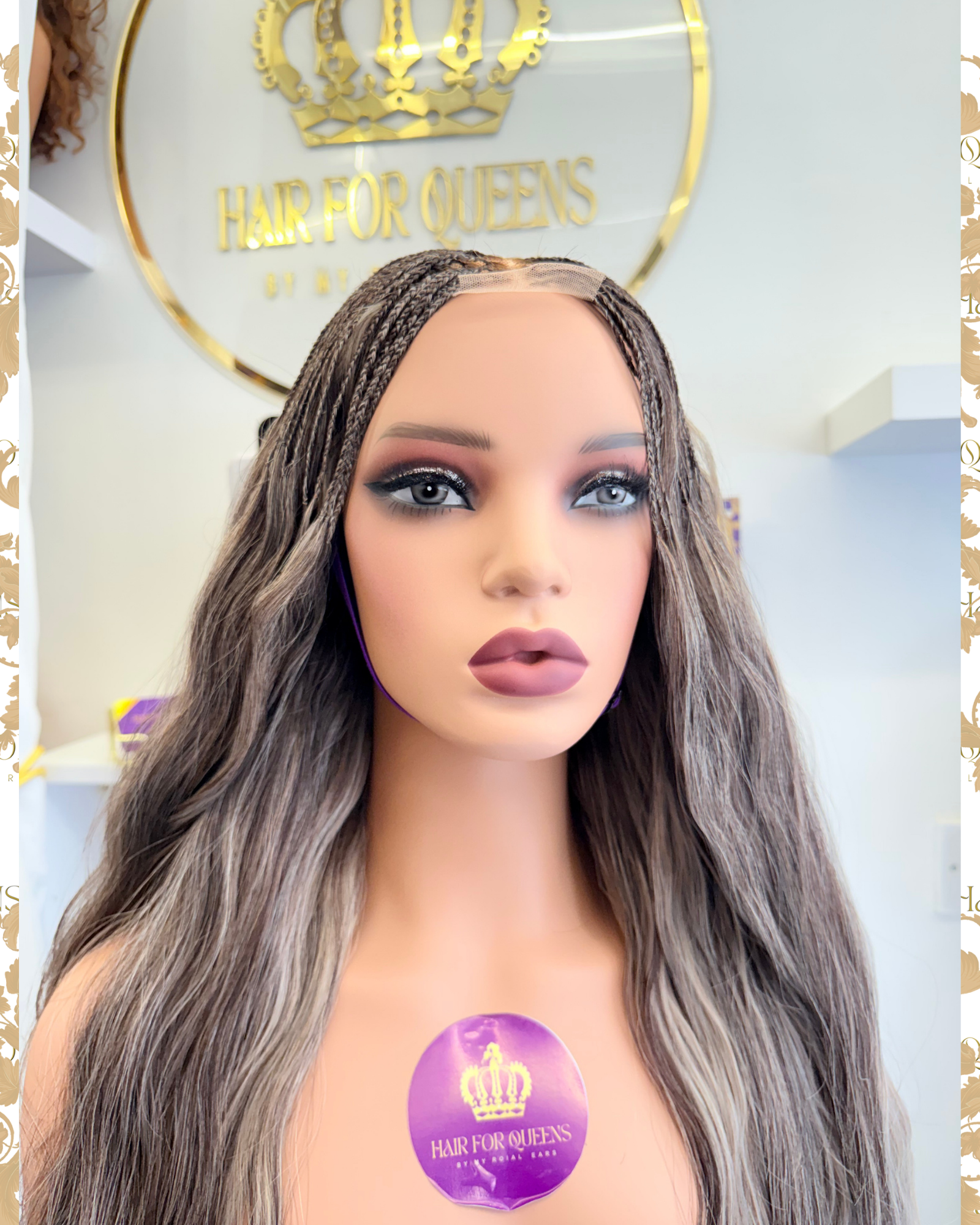 Queen Marha – 24 inches Braided Bohoo Gray Wig
